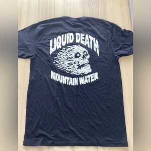 Liquid Death Mountain Water T-Shirt Black “Dripping Skull” New